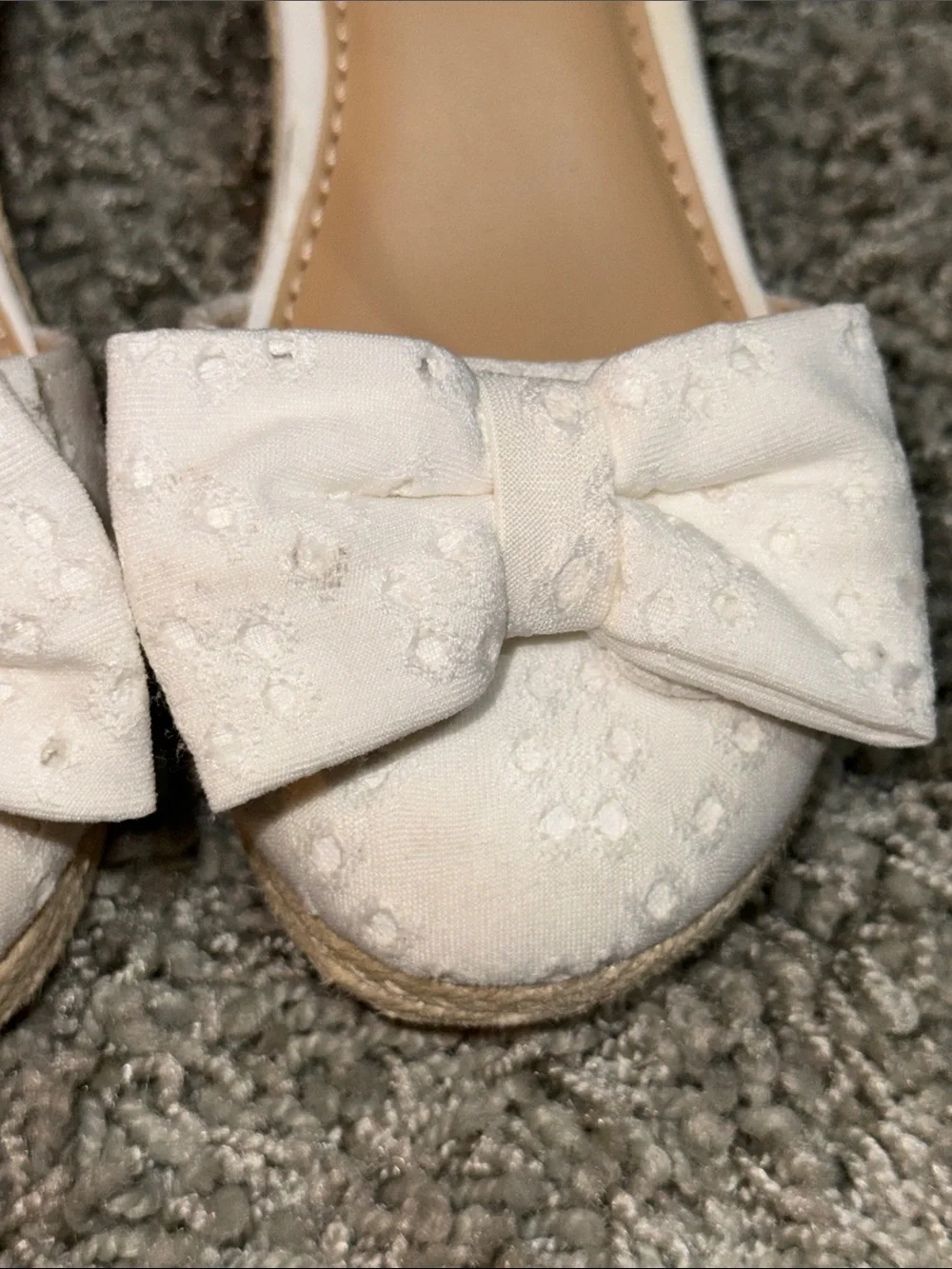 Girls White Bow Espadrille Wedge Sandals Sonoma (13)